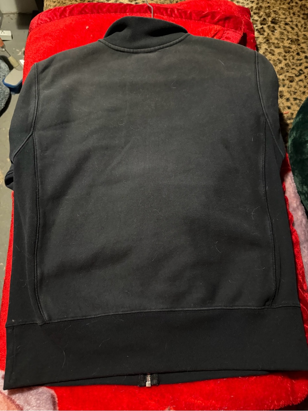 Black Zip-Front Sweatshirt Jacket